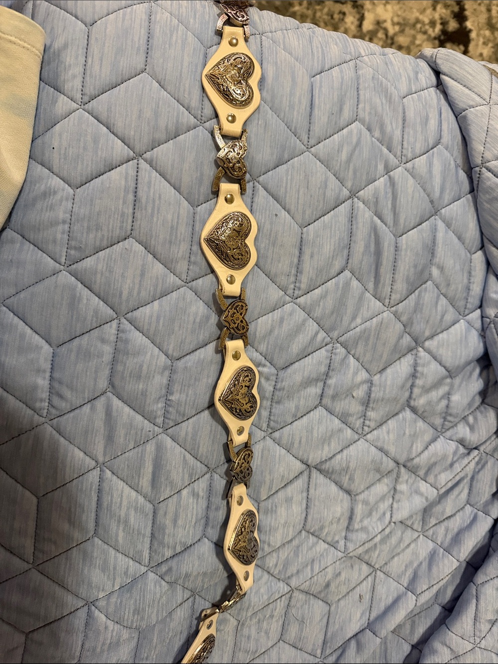 torrid Cream and Silver Heart Link Belt